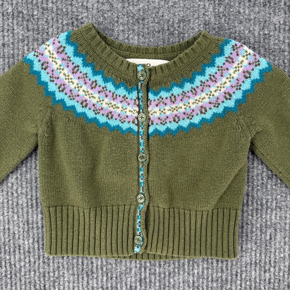 Vintage Baby Gap toddler girls wool blend knit cardigan fair isle 5 yrs cottage
